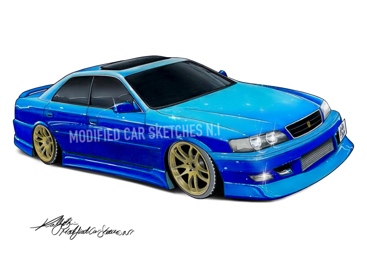 JZX100 Chaser Print (blue)