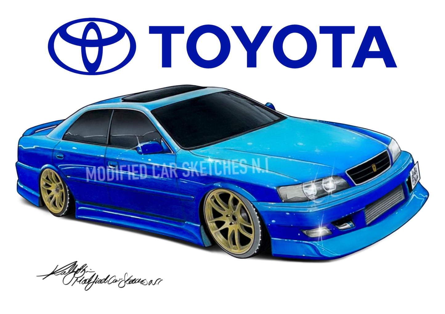 JZX100 Chaser Print (blue)