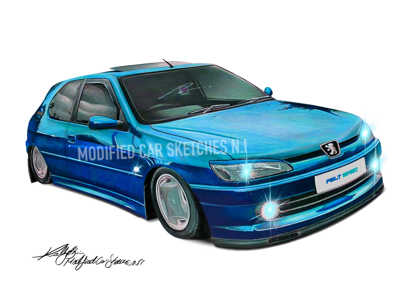 Peugeot 306 Print (BLUE)