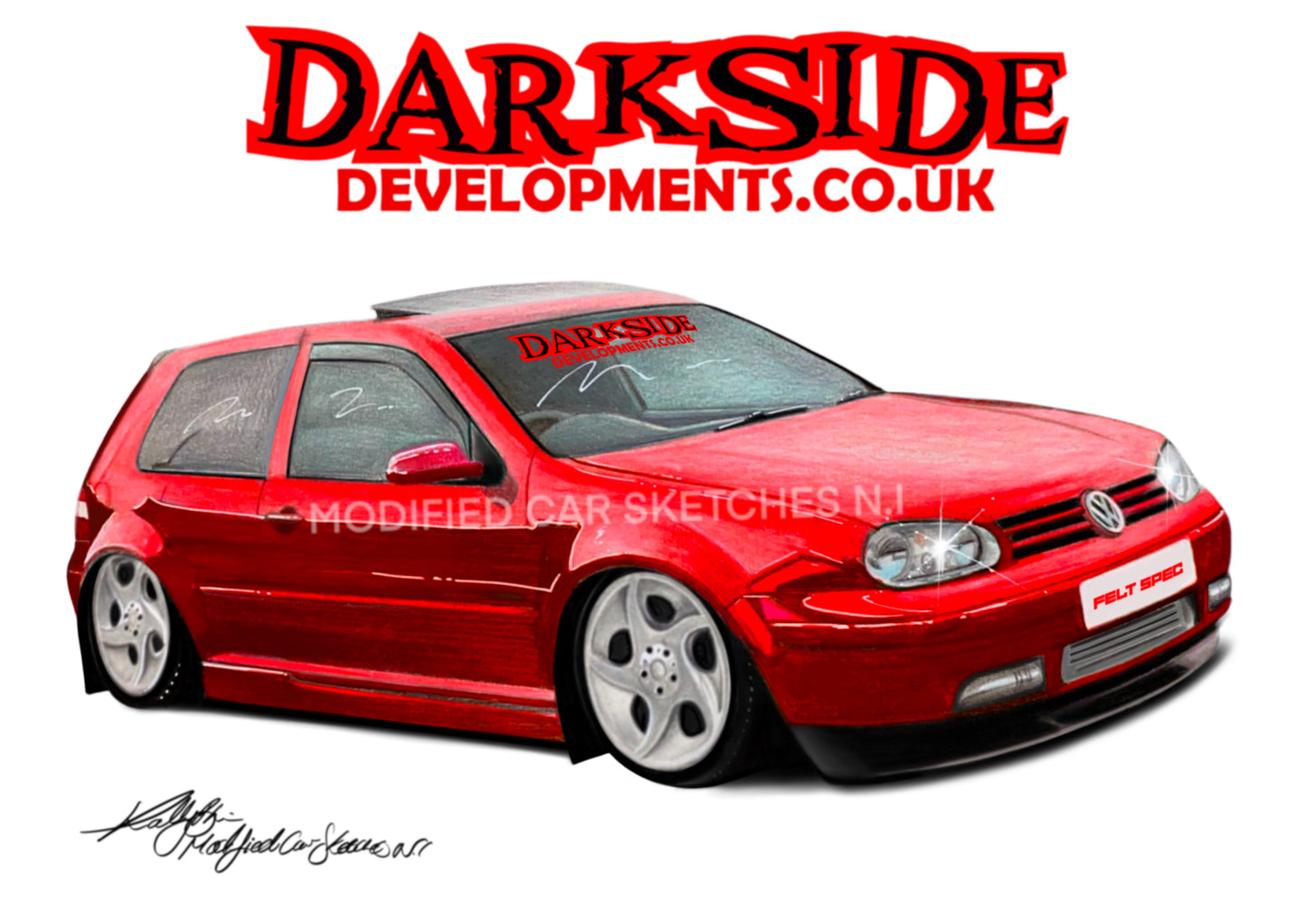 Mk4 Volkswagen Golf Print (Red)