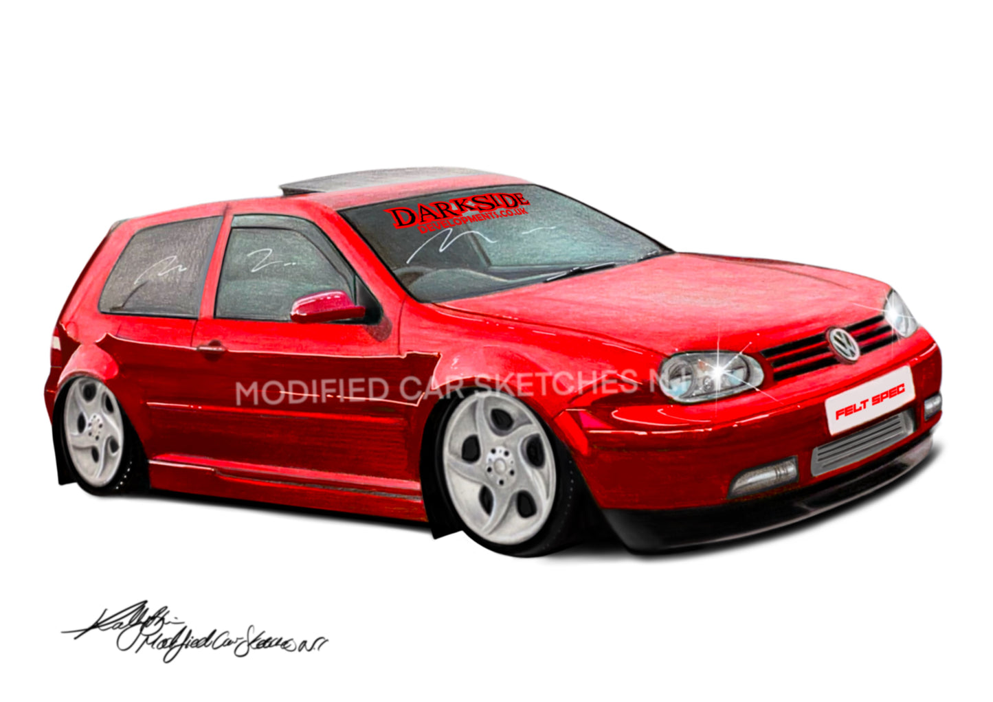 Mk4 Volkswagen Golf Print (Red)