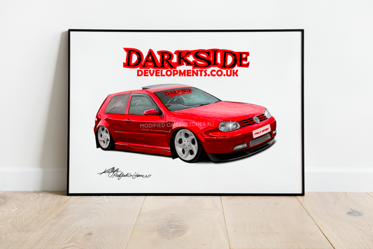 Mk4 Volkswagen Golf Print (Red)