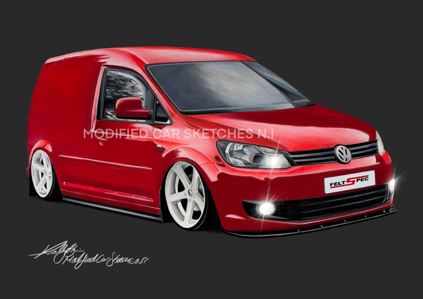 Red Caddy Van Print